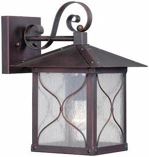 NUVO 60-5612 Vega 1-Light 9 in. Outdoor Wall Fixture with Clear Seed Glass