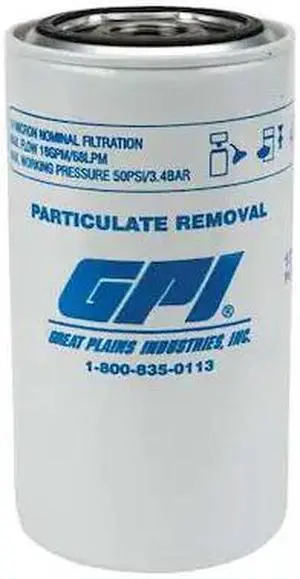 GPI 129300-01 Fuel Filter Canister,3-3/4 x 3-3/4 x 7In