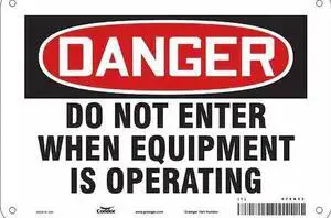 CONDOR 472N33 Safety Sign, 7 in Height, 10 in Width, Aluminum, Vertical