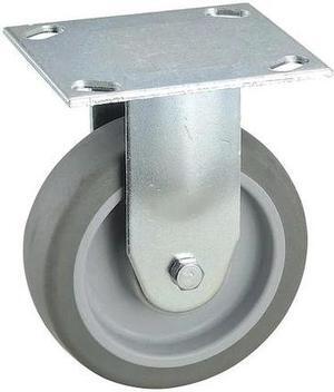 ZORO SELECT 33H909 Rigid NSF-Listed Plate Caster,TPR,5 in.,300 lb.