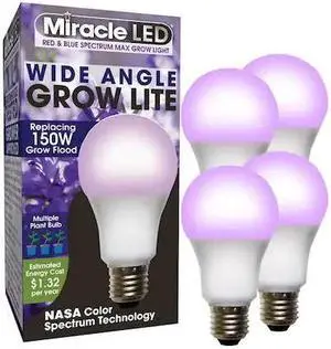 MIRACLE LED 602154 LightBulb,RedBlueSpc Mlt Pt LED,11W,PK4