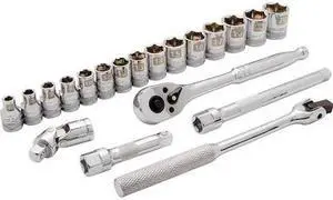 DYNAMIC D010010 Tools 3/8" Drive 20 Piece 6 Point, Std Metric Socket Set, 6mm -