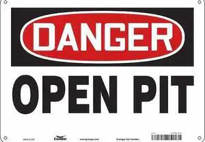 CONDOR 476L33 Safety Sign, 10 in Height, 14 in Width, Aluminum, Horizontal