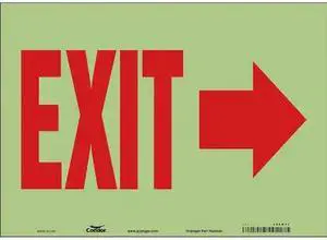 CONDOR 480M23 Exit Sign, English, 14" W, 10" H, Vinyl, White