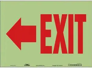 CONDOR 480M60 Exit Sign, English, 14" W, 10" H, Vinyl, White