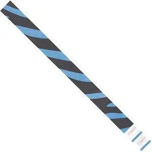 TYVEK WR108BE Tyvek Wristbands, 3/4" x 10", Blue Zebra Stripe, PK500