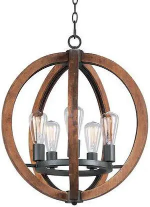 MAXIM 20917APAR Bodega Bay 5-Light 18" Wide Anthracite Chandelier