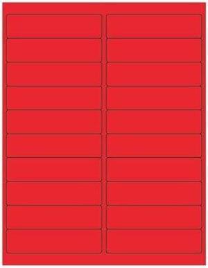 TAPE LOGIC LL177RD Tape Logic Rectangle Laser Labels, 4" x 1", Fluorescent Red,