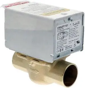 HONEYWELL HOME V8043F1101 Zone Valve,Sweat,Sz ID 1In