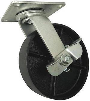 ZORO SELECT 1NVR5 Swivl Plate Castr,Cast Iron,8 in,1200 lb