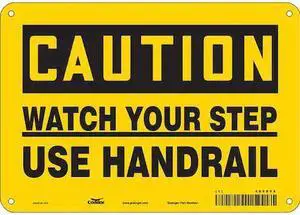 CONDOR 469R58 Safety Sign, 7 in Height, 10 in Width, Aluminum, Vertical