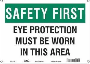 CONDOR 467C27 Safety Sign, 10 in Height, 14 in Width, Polyethylene, Horizontal