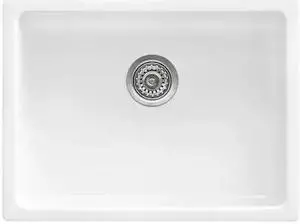 RUVATI RVL2420WH 24" Fireclay Undermount / Drop-in Topmount Kitchen Sink Sgl