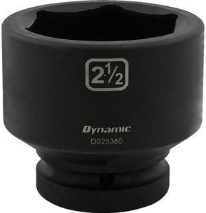 DYNAMIC D025380 1" Drive Standard Socket, Black Phosphate, Tools 2-1/2" X 1"