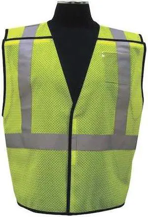 KISHIGO 1805-4X-5X 4XL/5XL Class 2 High Visibility Vest, Lime