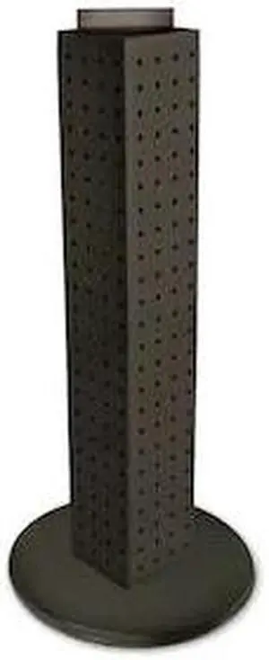 AZAR DISPLAYS 700227-BLK Four-sided 4"W x 24"H Pegboard Tower W/ Revolving 9"