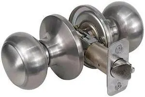 MASTER LOCK RU0415BOX Knob Lockset,Rusk Style,Satin Nickel