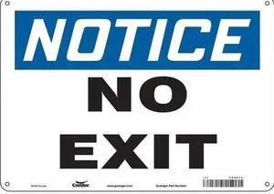 CONDOR 480N74 Exit Sign, Aluminum, 14" W, 10" H, No Exit, White