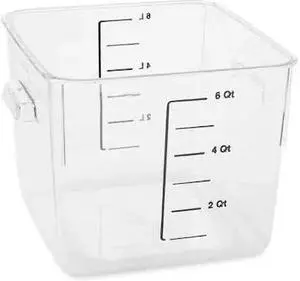 RUBBERMAID FG630600CLR Square Storage Container,6 qt,Clear
