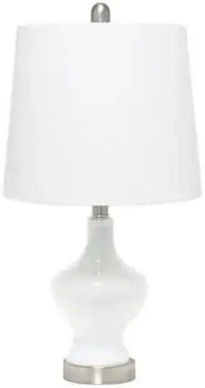 Lalia Home Paseo Table Lanp with White Fabric Shade, White