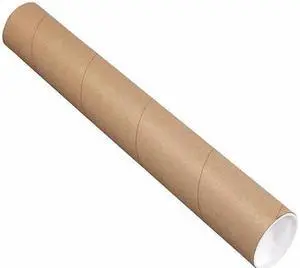 PARTNERS BRAND P3036K Mailing Tubes with Caps, 3" x 36", Kraft, PK24