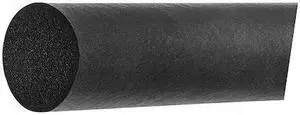 ZORO SELECT ZUSABSR-C-2 Foam Cord,25 ft. L,9/64" dia.,Black