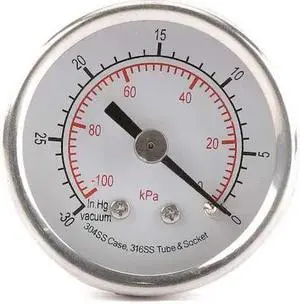 ZORO SELECT 4FMV2 Commercial Pressure Gauge, 0 to 200 psi, 2 in Dial, 1/4 in