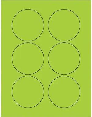 TAPE LOGIC LL195GN Tape Logic® Fluorescent Circle Laser Labels, 3", Fluorescent