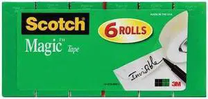 Office Tape,Transparent,3/4x1000In,PK6 SCOTCH 810K6