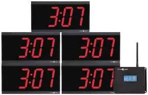 PYRAMID WSCBD-5 11-1/2" Digital Wireless Synchronized Clock Bundle, Black