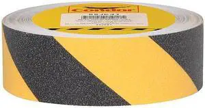 CONDOR GRAN15292 Antislip Tape,2" W,60.0 ft L,Blk/Ylw,PK6