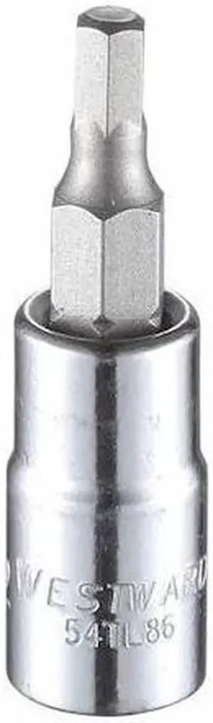 WESTWARD 54TL86 1/4 in Drive Hex Socket Bit SAE 5/32 in Tip, 1 1/2 in L