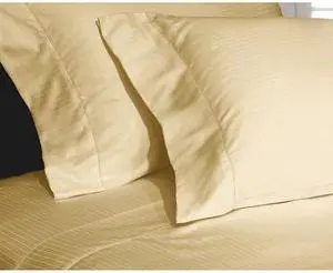 HOTEL GRAND 652553 1000tc Pinstripe Sheet Set, Straw, King