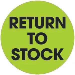 TAPE LOGIC DL1247 Tape Logic® Labels, "Return To Stock", 2" Circle, Fluorescent