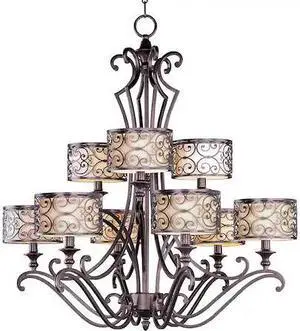 MAXIM 21156WHUB Mondrian 9-Light 34" Wide Umber Bronze Chandelier