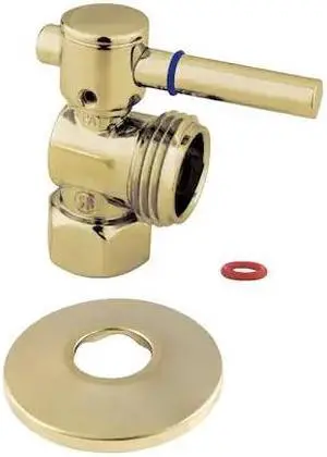 KINGSTON BRASS CC13002DLK 1/2" IPSx3/4" Hose Thread Quarter-Turn Angle Stop Vlv