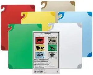 SAN JAMAR CBG1218KCGR Cutting Board Set,12x18,6 Boards