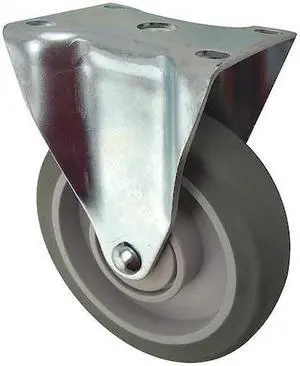 ZORO SELECT 2G063 Rigid Plate Caster,TPR,5 in.,280 lb.