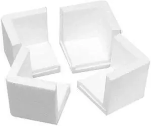 PARTNERS BRAND PF201 Foam Corners, 3" x 3" x 3", White, PK1000