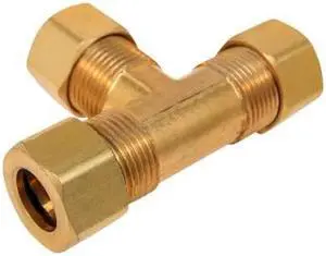 EVERFLOW C64-38-NL 3/8" O.D. COMP Tee Pipe Fitting; Lead Free Brass