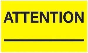 TAPE LOGIC DL1125 Tape Logic® Labels, "Attention ___", 3" x 5", Fluorescent