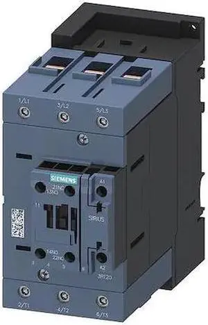 SIEMENS 3RT20461AK60 IEC Magnetic Contactor, 1NC/1NO, 110V-120V AC, 3 P,