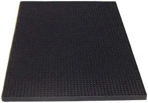TABLECRAFT 1218BK Bar Mat, Rubber Black 18"L x 12"W