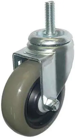ZORO SELECT 20TM24 Swivel Stem Caster,Poly,4 in,275 lb,Gry