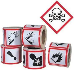 GHS SAFETY GHS1264 Pictogram Label,Skull,PK500