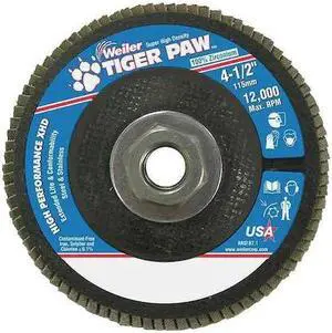 WEILER 98806 Flap Disc,Type 27,4-1/2in. dia., 40 Grit
