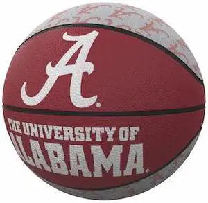 LOGO BRANDS 102-91MR-1 Alabama Repeating Logo Mini-Size Rubber Basketball