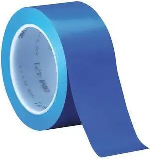 3M 471 Floor Marking Tape, vinyl, No Legend, Blue, 4 in W., 5.2 mil Thickness