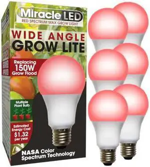 MIRACLE LED 602147 Red Spectrum Wide Angle Multi Plant LED Grow Light Replace