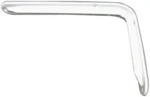 ZORO SELECT 33TZ34 Shelf Bracket, Steel, White, 11-3/4 in. L